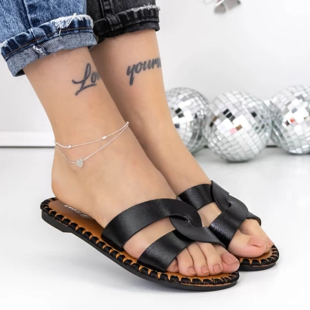 Papuci Dama cu Talpa Joasa 3BL2 Negru » meishop.life