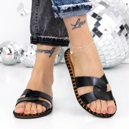 Papuci Dama cu Talpa Joasa 3BL2 Negru » meishop.life