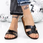 Papuci Dama cu Talpa Joasa 3BL2 Negru » meishop.life