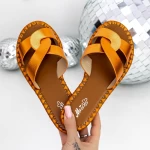 Papuci Dama cu Talpa Joasa 3BL2 Portocaliu » meishop.life