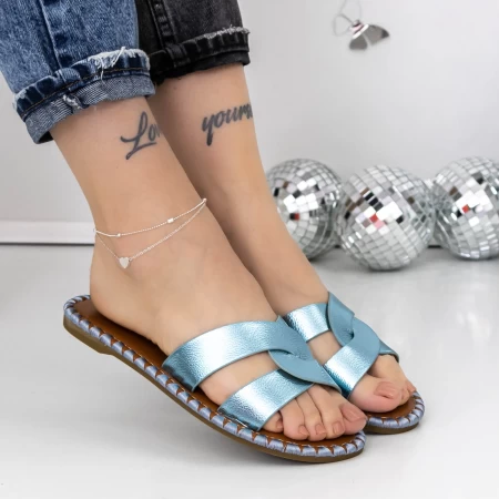 Papuci Dama cu Talpa Joasa 3BL2 Albastru » meishop.life