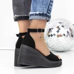 Sandale Dama cu Platforma 3Y20 Negru » meishop.life