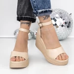 Sandale Dama cu Platforma 3Y20 Bej » meishop.life