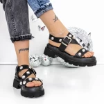 Sandale Dama cu Platforma 3LE39 Negru » meishop.life