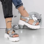 Sandale Dama cu Platforma 3LE39 Argintiu » meishop.life