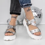 Sandale Dama cu Platforma 3LE39 Argintiu » meishop.life