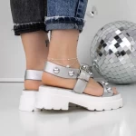 Sandale Dama cu Platforma 3LE39 Argintiu » meishop.life