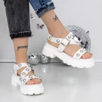Sandale Dama cu Platforma 3LE39 Alb » meishop.life
