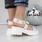 Sandale Dama cu Platforma 3LE39 Alb » meishop.life