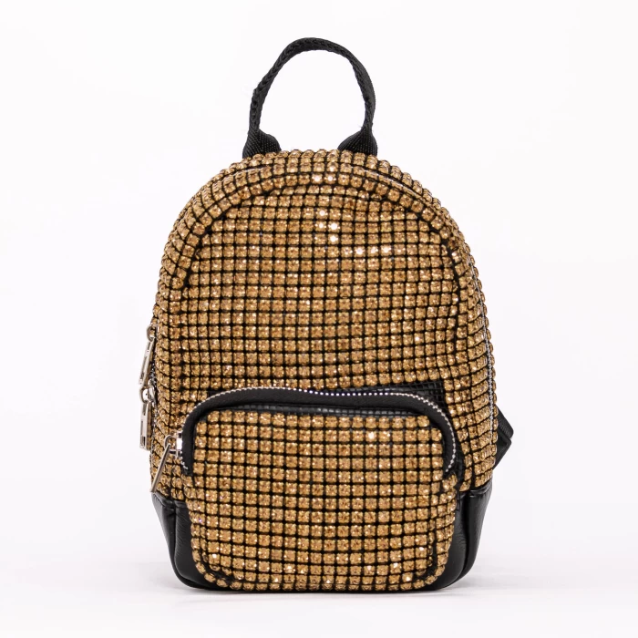Rucsac Dama 963 Negru-Auriu » meishop.life