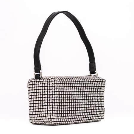 Geanta de mana BA013 Negru-Argintiu » meishop.life