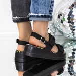 Sandale Dama cu Platforma 3HXS79 Negru » meishop.life