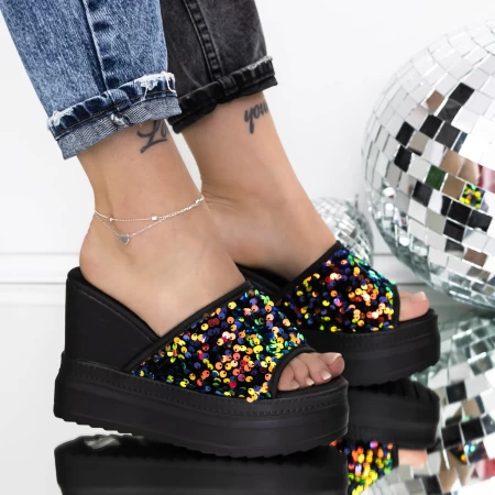 Papuci Dama cu Platforma 3AW316 Multicolor » meishop.life
