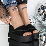 Papuci Dama cu Platforma 3AW317 Negru » meishop.life