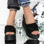 Papuci Dama cu Platforma 3AW317 Negru » meishop.life
