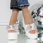Papuci Dama cu Platforma 3AW313 Alb » meishop.life