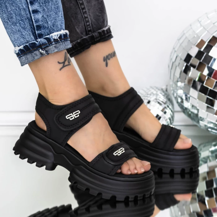 Sandale Dama cu Platforma 3AW306 Negru » meishop.life