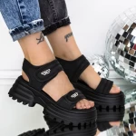Sandale Dama cu Platforma 3AW306 Negru » meishop.life