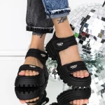 Sandale Dama cu Platforma 3AW306 Negru » meishop.life