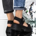 Sandale Dama cu Platforma 3AW306 Negru » meishop.life