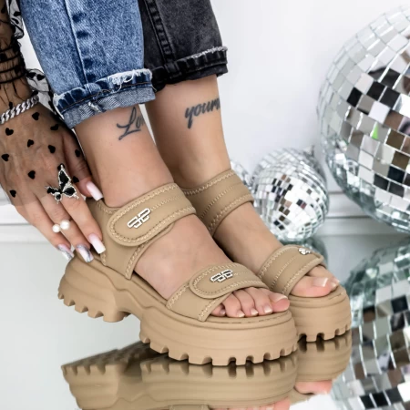 Sandale Dama cu Platforma 3AW306 Piersica » meishop.life