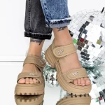 Sandale Dama cu Platforma 3AW306 Piersica » meishop.life
