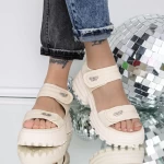 Sandale Dama cu Platforma 3AW306 Bej » meishop.life