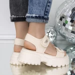 Sandale Dama cu Platforma 3AW306 Bej » meishop.life