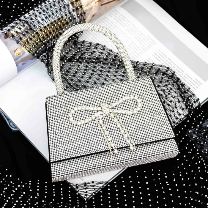 Geanta de mana BA80 Negru-Argintiu » meishop.life