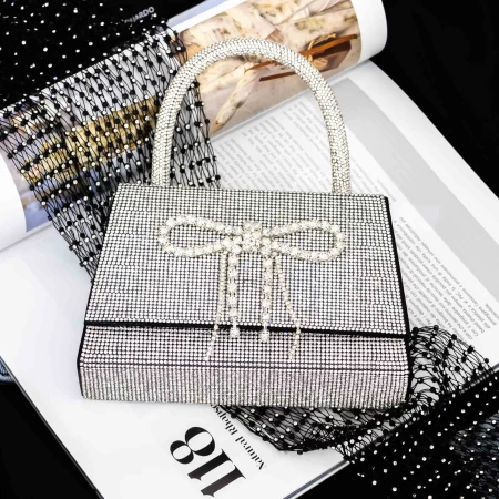 Geanta de mana BA80 Negru-Argintiu » meishop.life