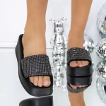 Papuci Dama cu Platforma 3WL271 Negru » meishop.life