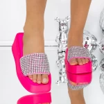 Papuci Dama cu Platforma 3WL271 Roz » meishop.life