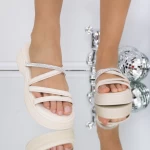Papuci Dama cu Talpa Joasa 3AW289 Bej » meishop.life