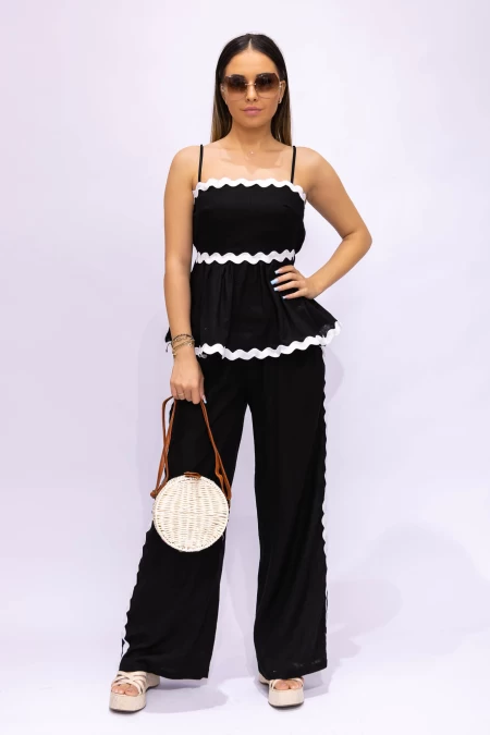 Compleu Dama 2 Piese 6226-7 Negru » meishop.life