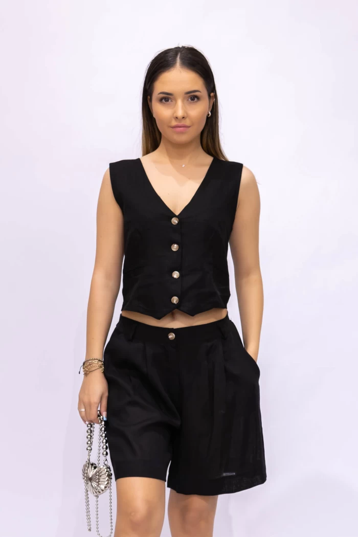 Compleu Dama 2 Piese 6155-7 Negru » meishop.life