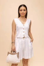 Compleu Dama 2 Piese 6155-7 Alb » meishop.life