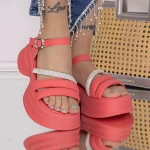 Sandale Dama cu Talpa Joasa 3WL266 Piersica » meishop.life