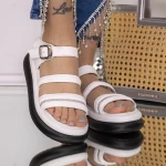 Sandale Dama cu Talpa Joasa 3AW280 Alb » meishop.life