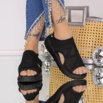 Sandale Dama cu Talpa Joasa 3AW282 Negru » meishop.life