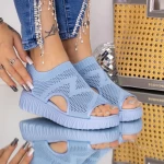 Sandale Dama cu Talpa Joasa 3AW282 Albastru » meishop.life