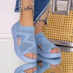 Sandale Dama cu Talpa Joasa 3AW282 Albastru » meishop.life