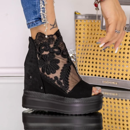 Sandale Dama cu Platforma 3AW285 Negru » meishop.life