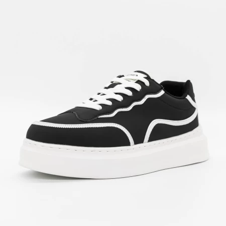 Pantofi Sport Barbati 2317 Negru-Alb » meishop.life