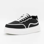 Pantofi Sport Barbati 2317 Negru-Alb » meishop.life
