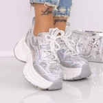 Pantofi Sport Dama cu Platforma 9157-15 Argintiu | Mei » meishop.life