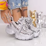 Pantofi Sport Dama cu Platforma 9157-16 Argintiu | Mei » meishop.life