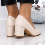 Pantofi cu Toc gros XKK251 Bej » meishop.life