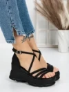 Sandale Dama cu Platforma 5WL28 BLACK | MEI