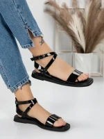 Sandale Dama cu Talpa Joasa 5SY5 BLACK | MEI