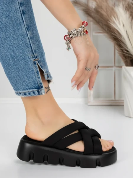 Papuci Dama cu Platforma 2HXS3 BLACK | MEI